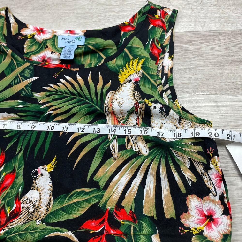 🔥NWT Jane Ashley Vibrant Cockatoo Hibiscus Tropical Hawaiian Resort Sundress S - Picture 12 of 13